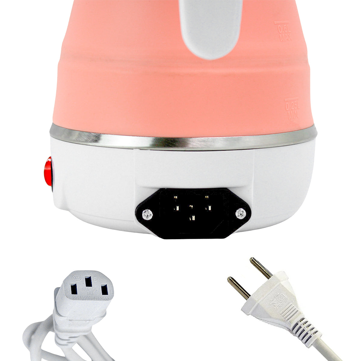 Chaleira Eletrica Dobravel Jarra Bule Silicone 600W 110v 600ml Portatil