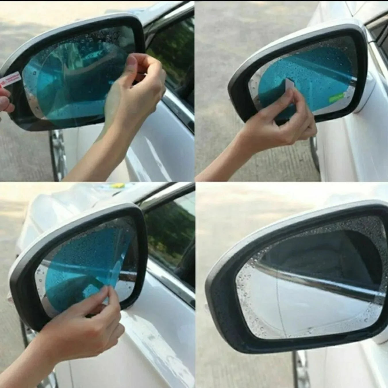Película Retrovisor Carro Anti Embaçante Respingo Chuva Kit Com 2