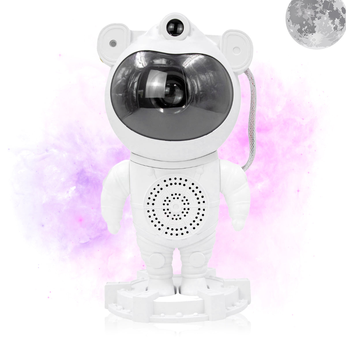 Luminaria Astronauta Projetor De Galaxia Estrelas Luz Som Bluetooth USB Alto Falante
