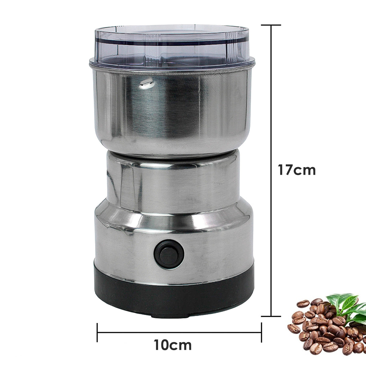 Moedor Triturador De Cafe Sementes Eletrico Aço Inox Mini 150W 110v