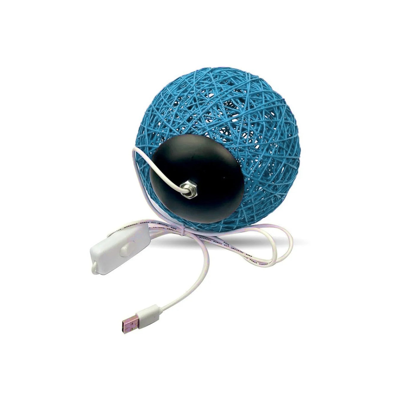 Luminaria Bola De Barbante Abajur Branco USB Luz Led Colorido Decoração Casa