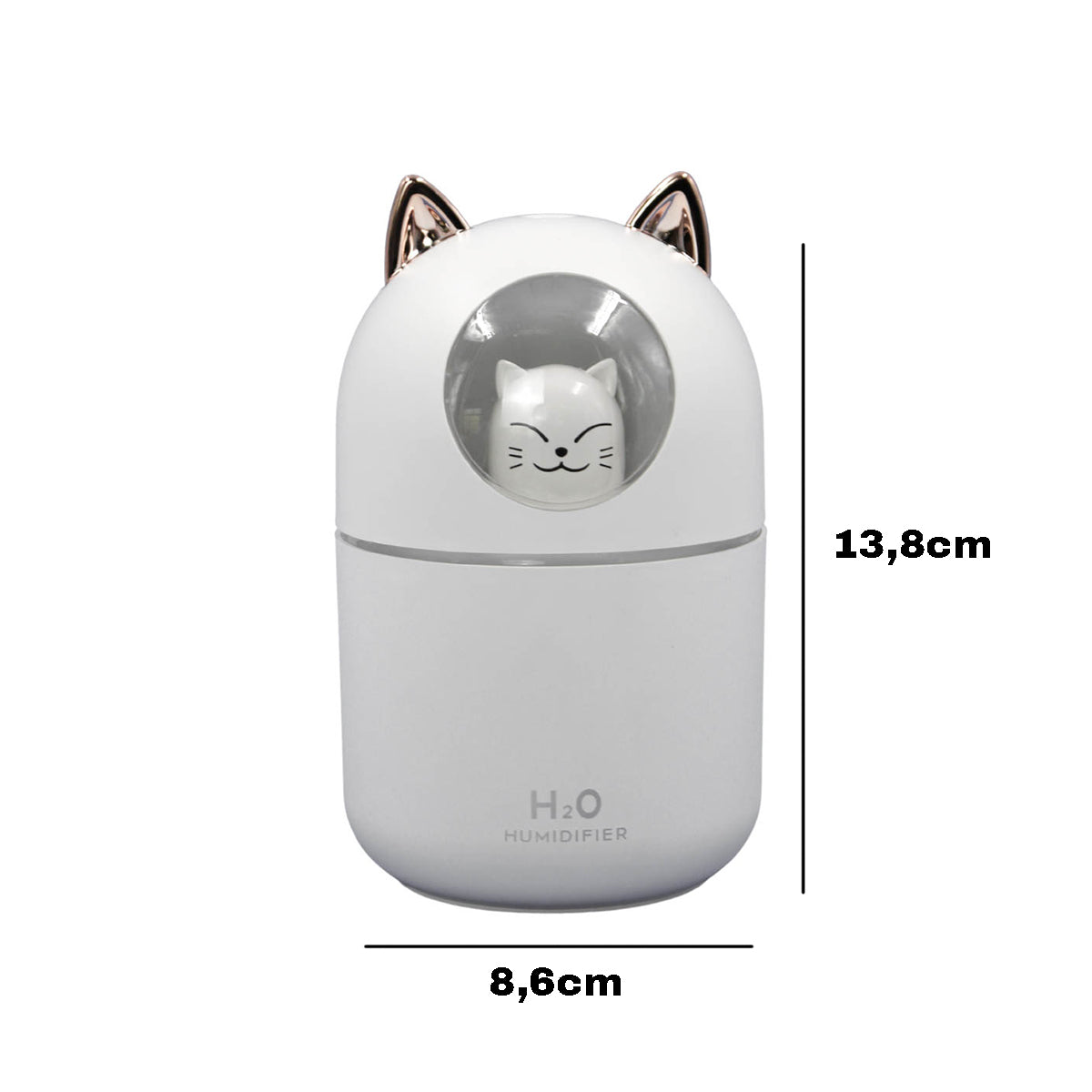Umidificador De Ar Luminaria USB Difusor Aromatizador Orelha Gatinho