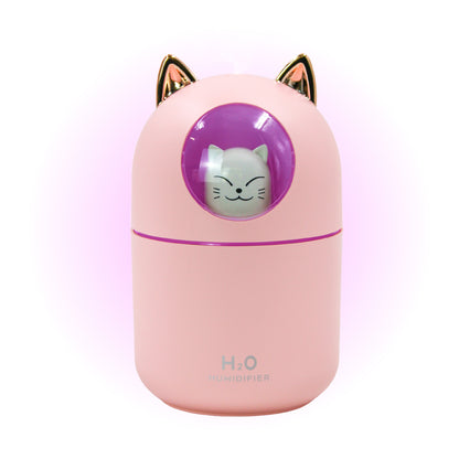 Umidificador De Ar Luminaria USB Difusor Aromatizador Orelha Gatinho