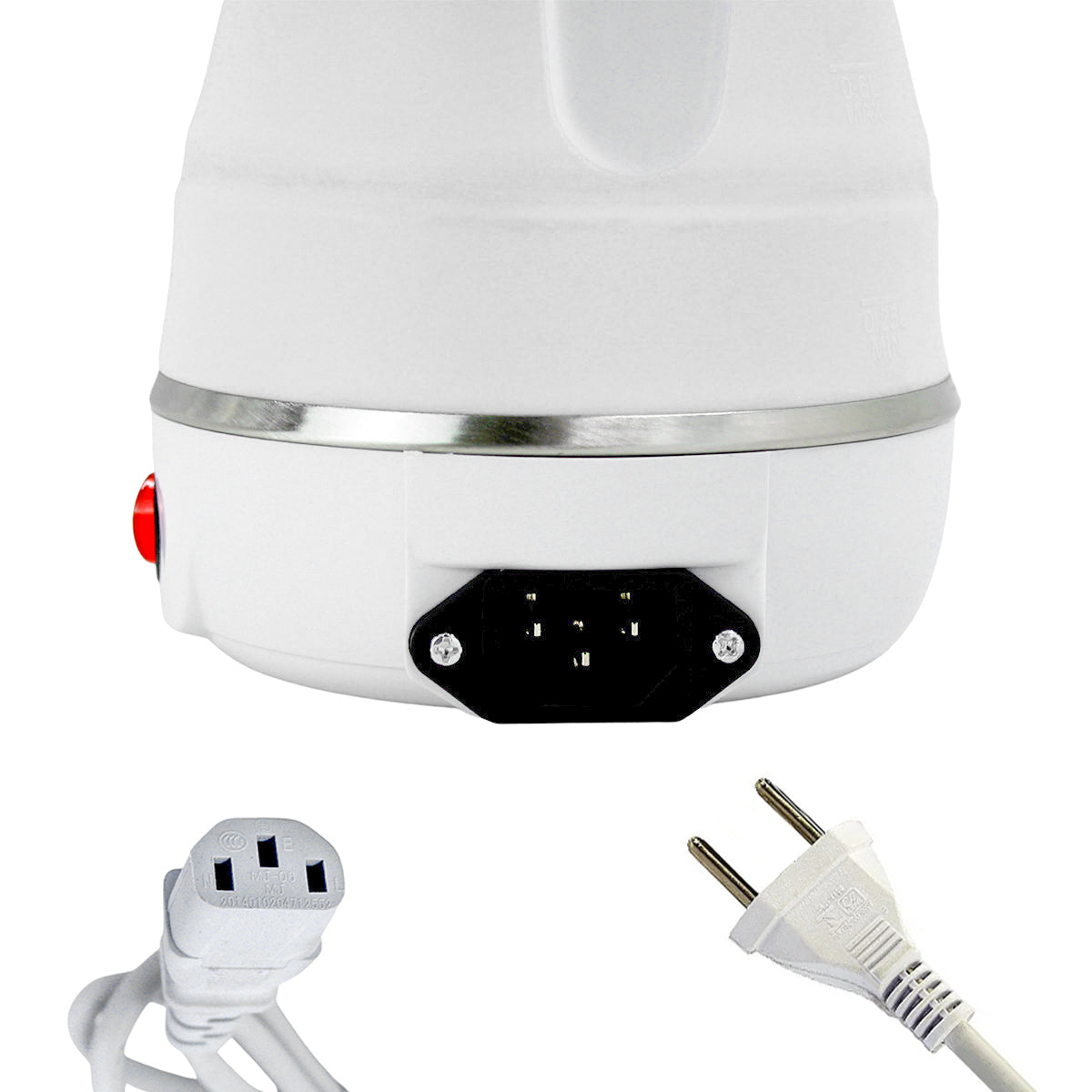 Chaleira Eletrica Dobravel Jarra Bule Silicone 600W 110v 600ml Portatil