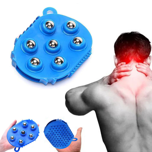 Massageador Luva Corporal Massagem Estetica Manual 7 Esferas Portatil Costas Pescoço Relaxamento