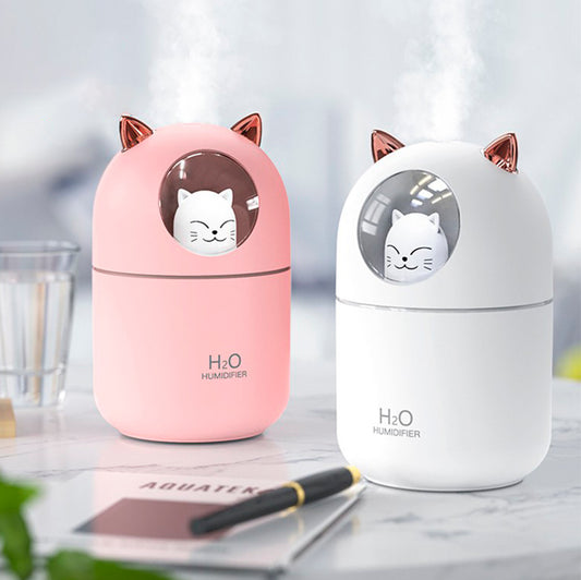 Umidificador De Ar Luminaria USB Difusor Aromatizador Orelha Gatinho