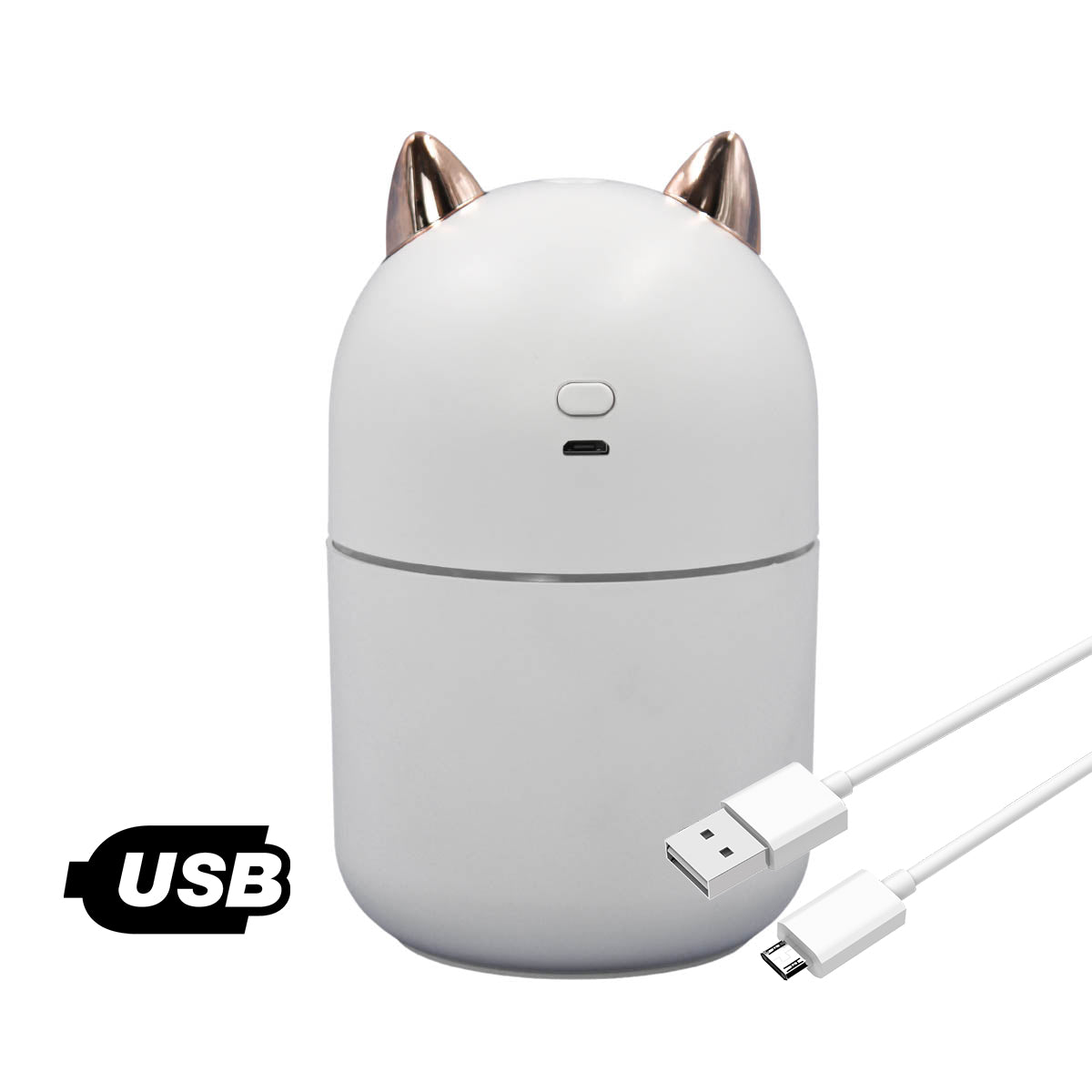 Umidificador De Ar Luminaria USB Difusor Aromatizador Orelha Gatinho