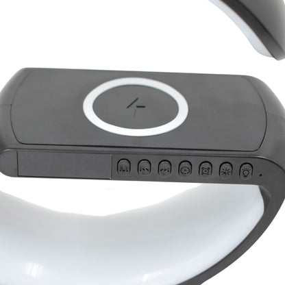 Caixa De Som Relógio Digital Carregamento Por Indução Luminária Bluetooth