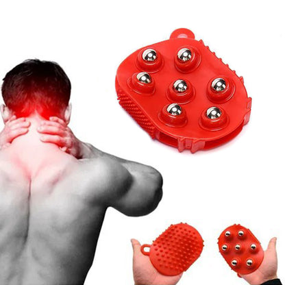 Massageador Luva Corporal Massagem Estetica Manual 7 Esferas Portatil Costas Pescoço Relaxamento