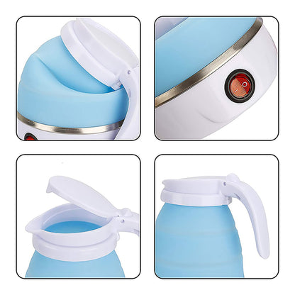 Chaleira Eletrica Dobravel Jarra Bule Silicone 600W 110v 600ml Portatil