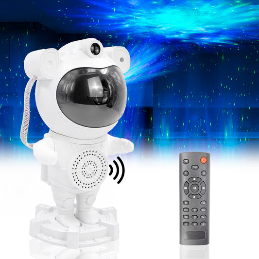 Luminaria Astronauta Projetor De Galaxia Estrelas Luz Som Bluetooth USB Alto Falante