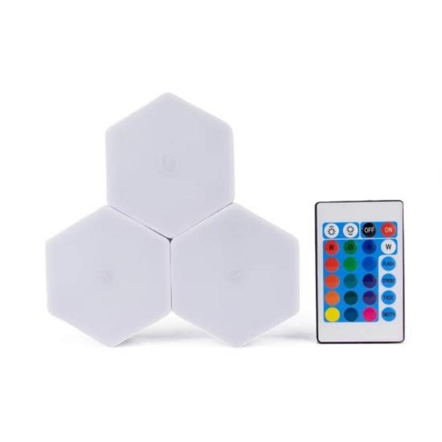 Kit 3 Lampadas Luminaria Led Sem Fio RGB Touch De Encaixe