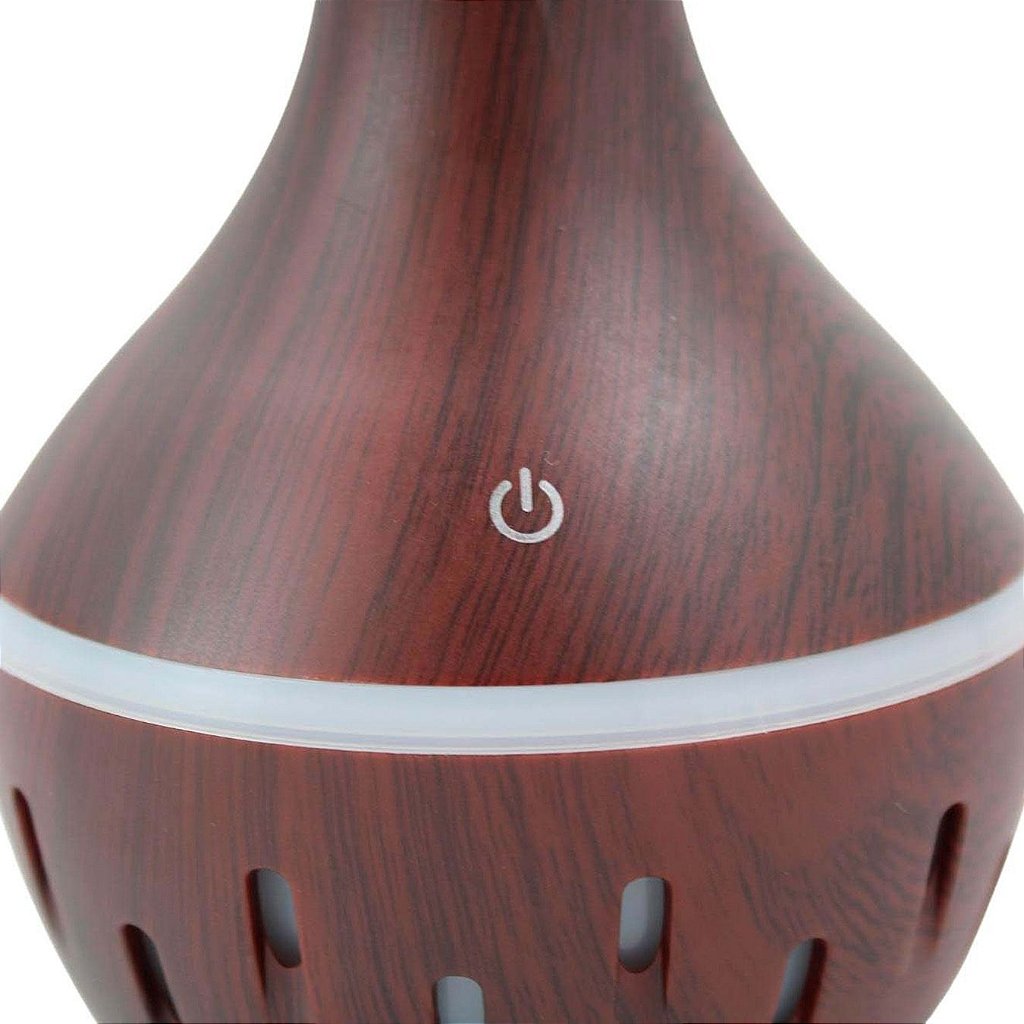 Purificador De Ar Umidificador De Ambiente Difusor USB Com Luzes Led Colorido Vaso Rajado