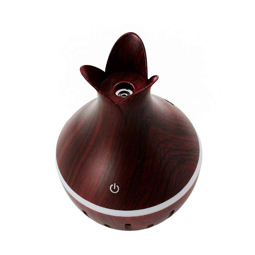 Purificador De Ar Umidificador De Ambiente Difusor USB Com Luzes Led Colorido Vaso Rajado