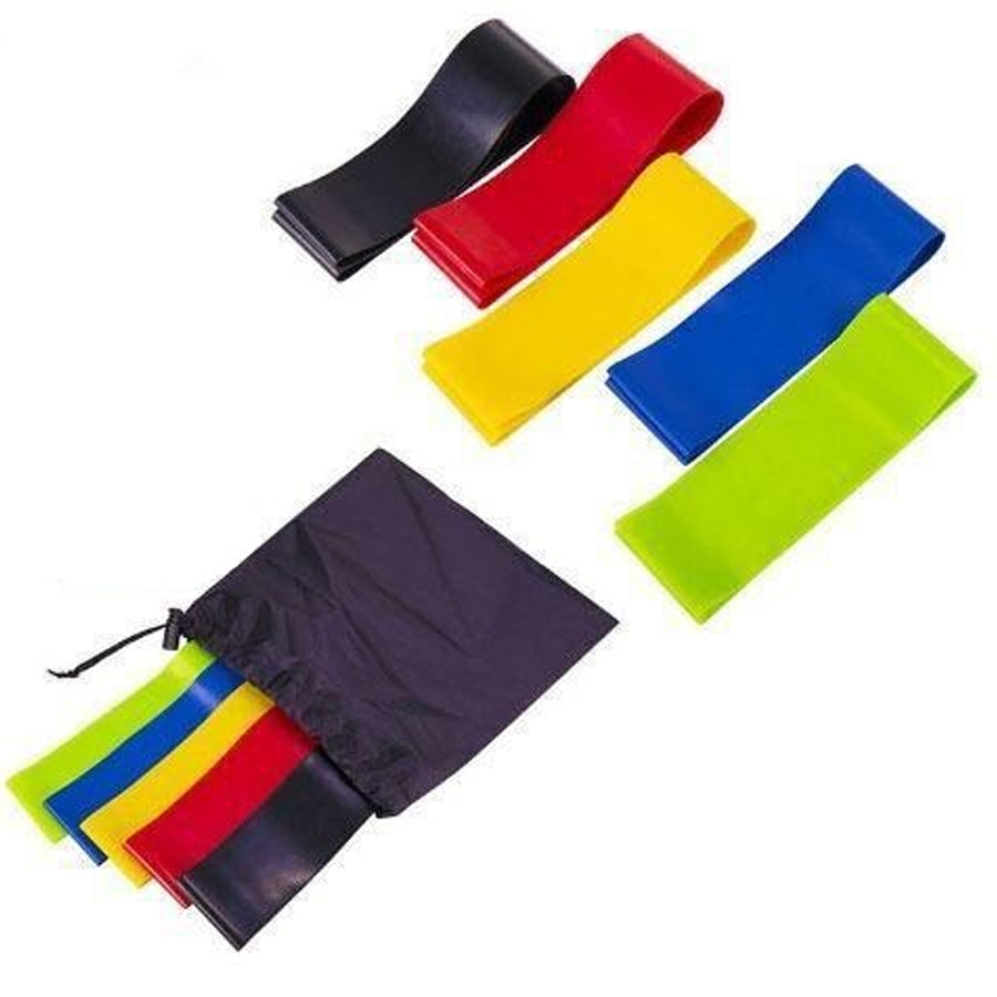 Kit Faixa Elastica Band Extensor 5 Niveis Resistance Belt - - Fitness